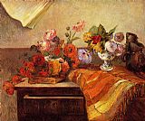 Paul Gauguin Canvas Paintings - Pots and Bouquets